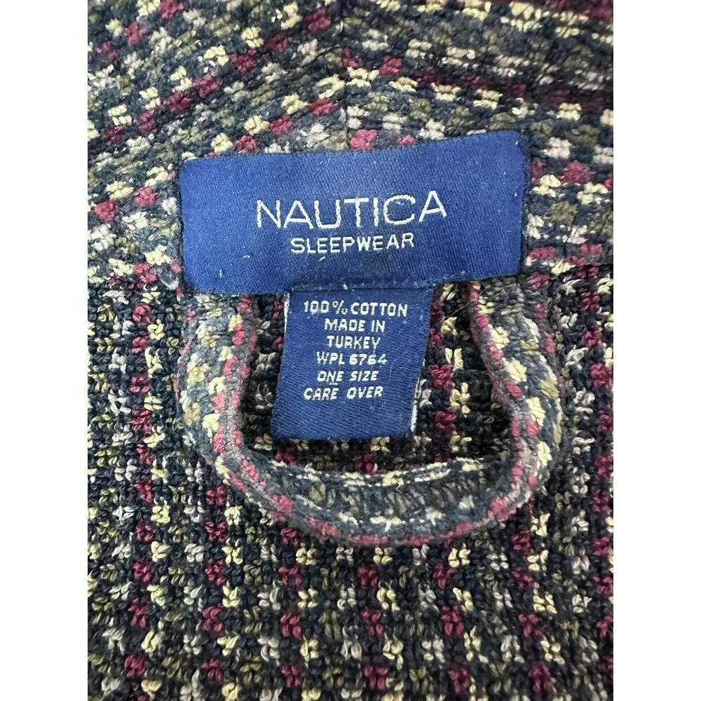 Nautica Men's Sleepwear Cotton Robe One Size Shawl Collar Belted Turkey Bathrobe